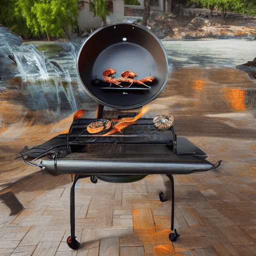 Another shrimp on the bbq, fosters, high resolution photography, exterior design, conversation pit, wooden floor, and decoration, interior design magazine, beach atmosphere; 8k, intricate detail, photorealistic, realistic light, wide angle, kinkfolk photography,