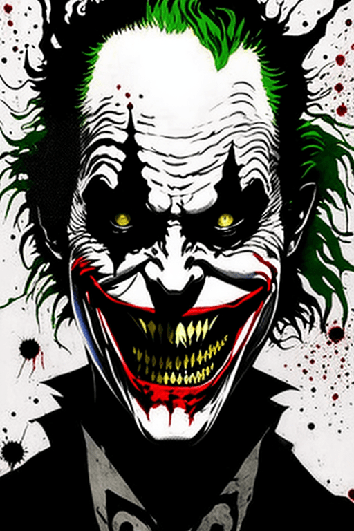 The joker, the joker by tsutomu nihei, ((text reads "ha ha") ), (strange but extremely beautiful:1. 4) , (masterpiece, best quality:1. 4) , in the style of nicola samori, by dan wiz, ((text says "ha ha") ), octane render, trending on artstation, symmetrical artwork, cinematic, hyper realism