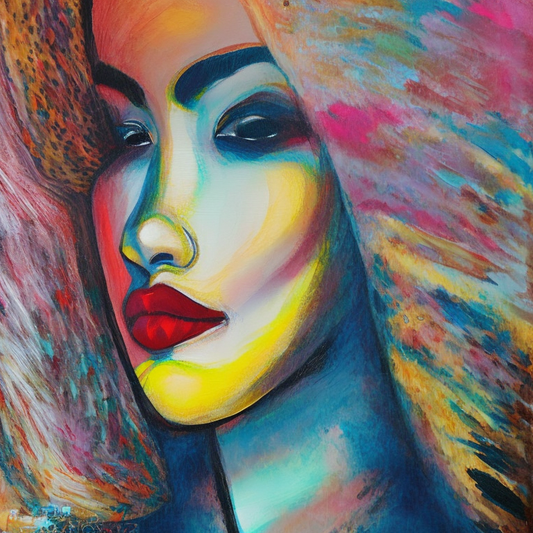 Lip of a woman, baskiat painting, love, abstract