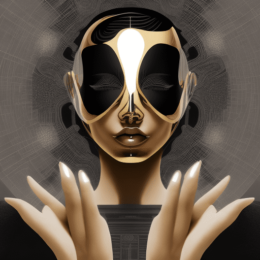 An illustrative style black and gold hand holding a scalp micropigmentation (smp) pen, on a white background in a futuristic, dystopian, art deco, high resolution futuristic illustraition sketh style --s 250 --v 5. 0