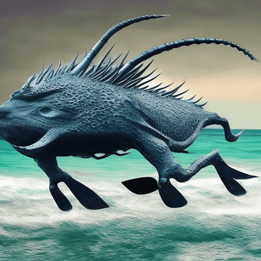 Give me a bicycle that can swim along with the sea animal made of very aggressive look with seats like game of thrones