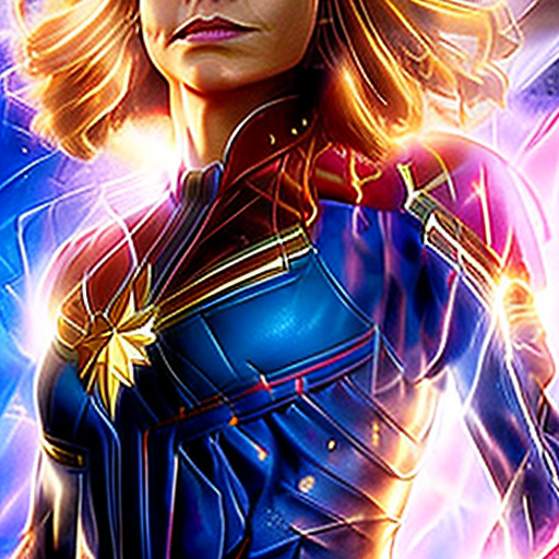 Can you generate an image of captain marvel 2d illustration from all view