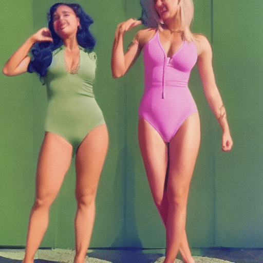 Two beautiful us air force fighter pilots. A blonde wearing a green one piece flight suit that is open showing her abs and revealing a blue lace bra underneath and a brunette wearing a blue one piece flight suit that is open showing her abs and revealing a pink lace bra underneath