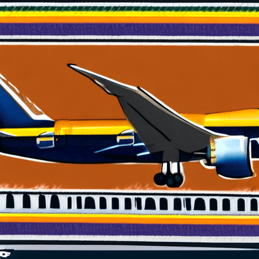 Airplane boeing 777 of saudi airline without wings being transported by road and carried by truck in the route , in the style of whimsical watercolors, dark yellow and dark purple, characterful pen and ink, light orange and navy --ar 9:16 --stylize 750 --v 6