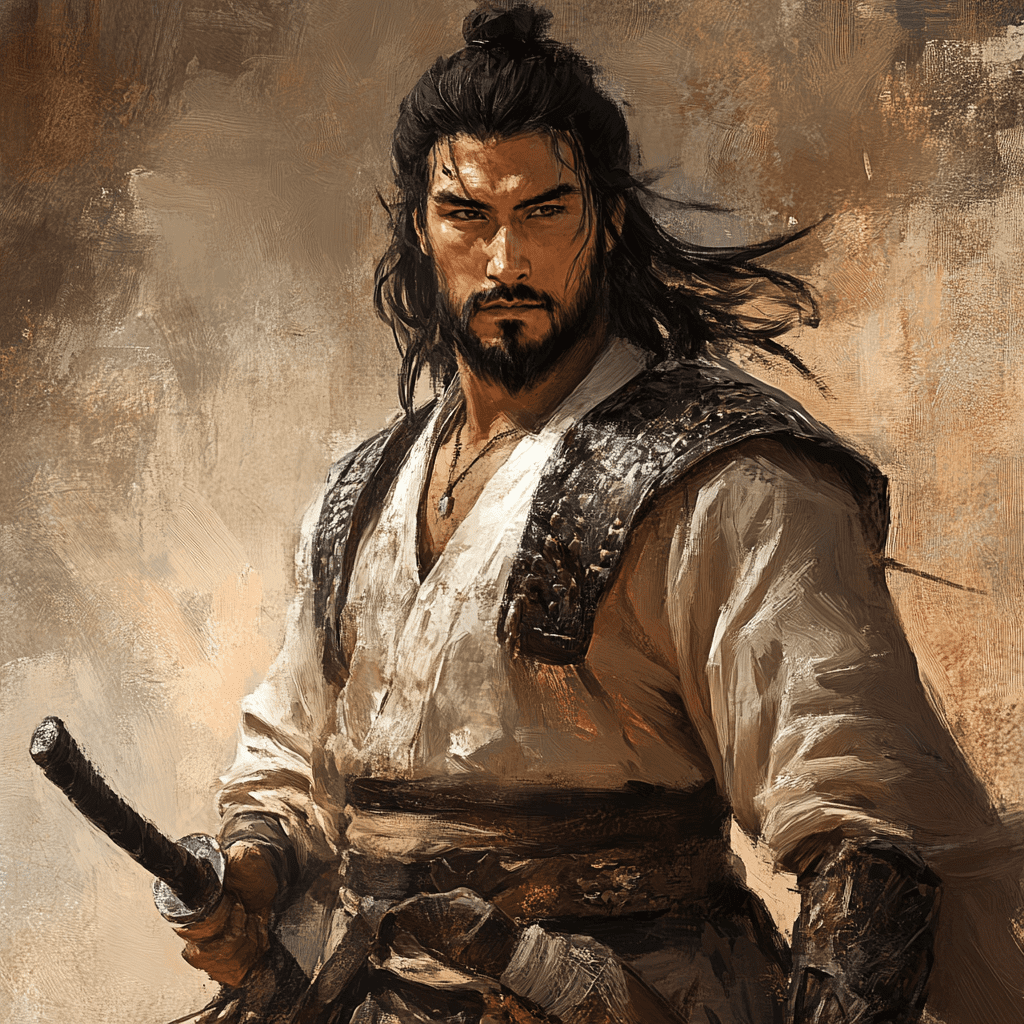 Cowboy shot , realistic, best quality, masterpiece, realistic , goodhands, light and shadow, dappled sunlight, dynamic action pose, , male warrior, physique, beard, solo, long black hair, ancient chinese hair, chinese, ancient china, battleground, volume fog, , han_armor, chinese_armor, zhajia, tongxiukai, xuanjia, helmet , cinematic pose
