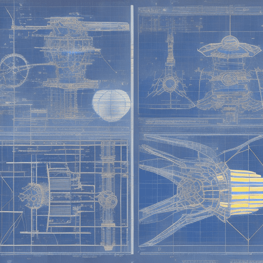Sketches, blueprint of futuristic, sci fi, hyperdrive engines, repair, matter and anti matter holding chamber, equations for calibrating warp engine, star drive engines, placement besides ship, formulas and annotations, schematic by parts, golden ratio, fake detail, trending pixiv fanbox, style of makoto shinkai, studio ghibli genshin, impact, james gilleard, greg rutkowski, chiho aoshi --c 75