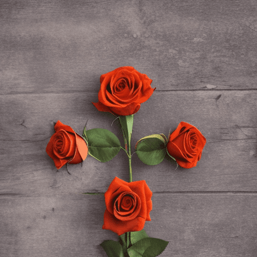 A rose color orange a cross and a tree