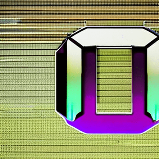 A large "tm" logo. The "tm" is made of a digital font and has a fully filled with light glow light emitting from the front surface. There is metallic cricle icosagon behind "tm" and icosagon edges are glow.