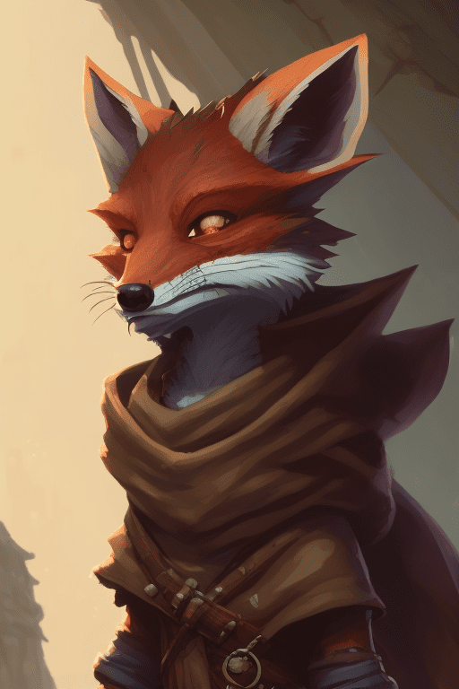 Fox portrait, dnd, feral kobold, rusted scales, wearing a tattered and baggy tunic, hooded, wielding twin axes, wiry, unreal engine, greg rutkowski, loish, rhads, beeple, makoto shinkai and lois van baarle, ilya kuvshinov, rossdraws, tom bagshaw, alphonse mucha, global illumination, detailed and intricate environment