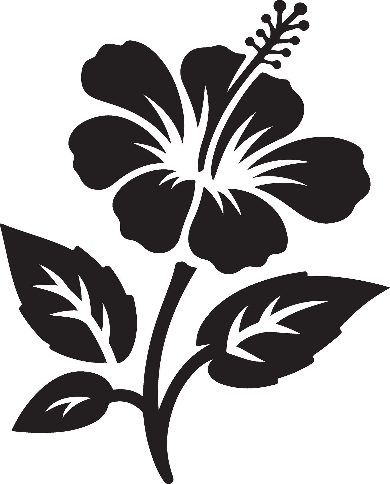 Silhouette-of-hibiscus-flower-outline-stock-illustrations-free-vector