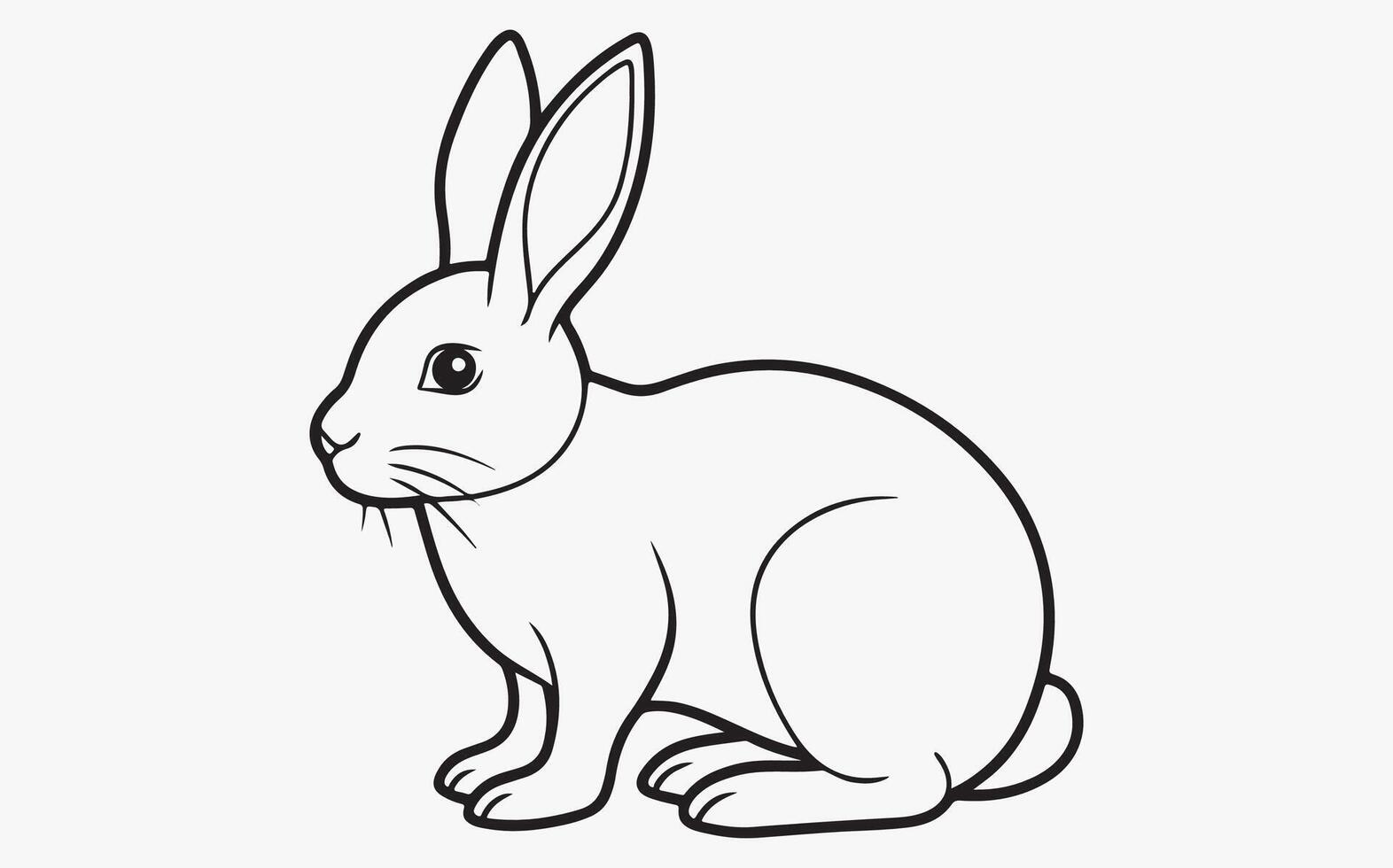 Abstract-rabbit-line-drawing-image-clipart-illustration-free-vector