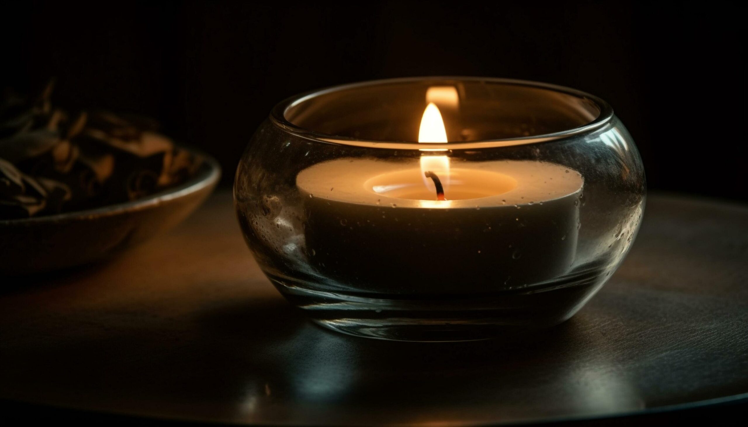 Ai-generated-a-glowing-flame-illuminates-the-dark-night-bringing-relaxation-and-spirituality-generated-by-ai-free-photo
