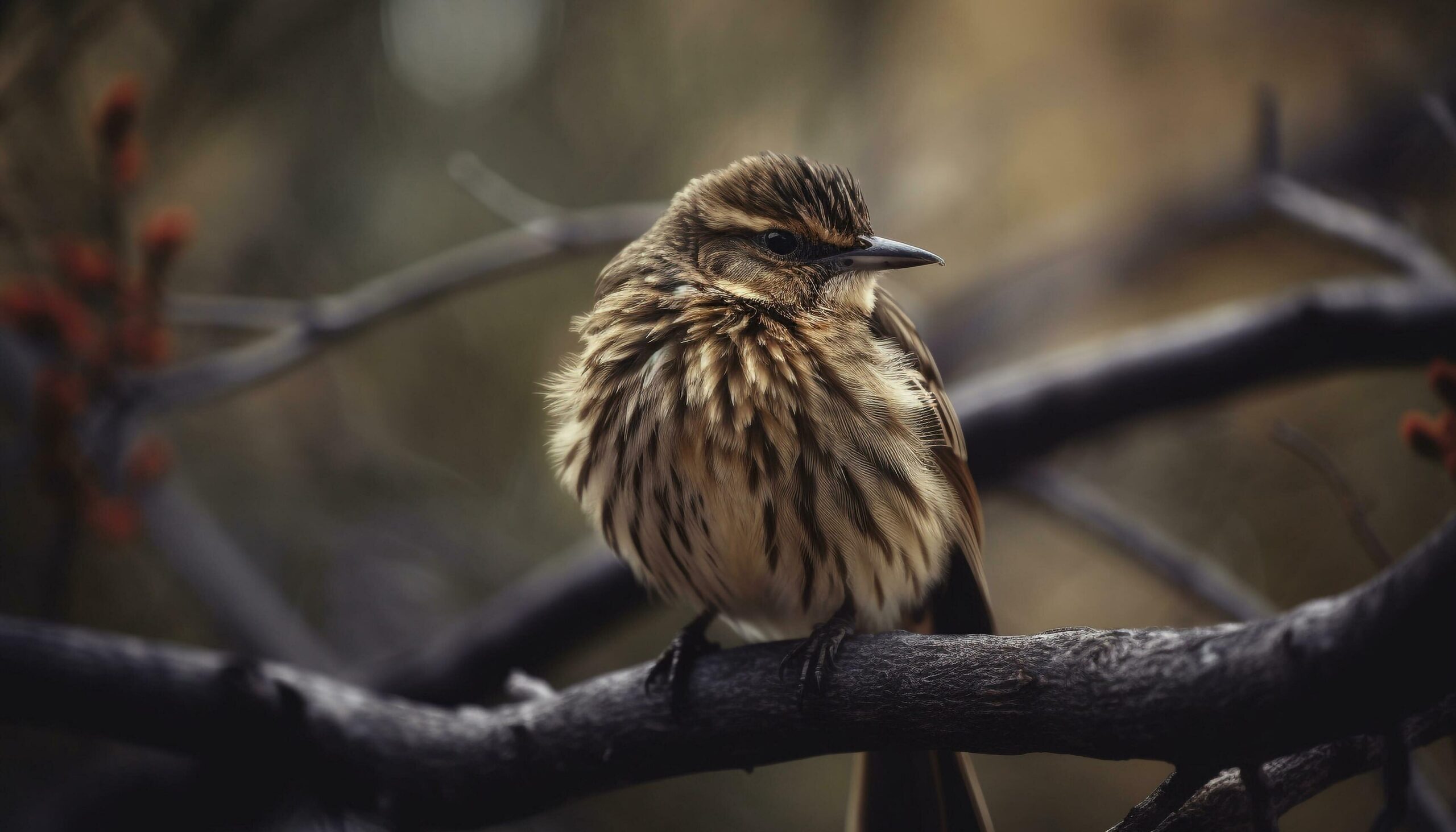 Ai-generated-a-small-sparrow-perching-on-a-branch-looking-cute-and-tranquil-generated-by-ai-free-photo