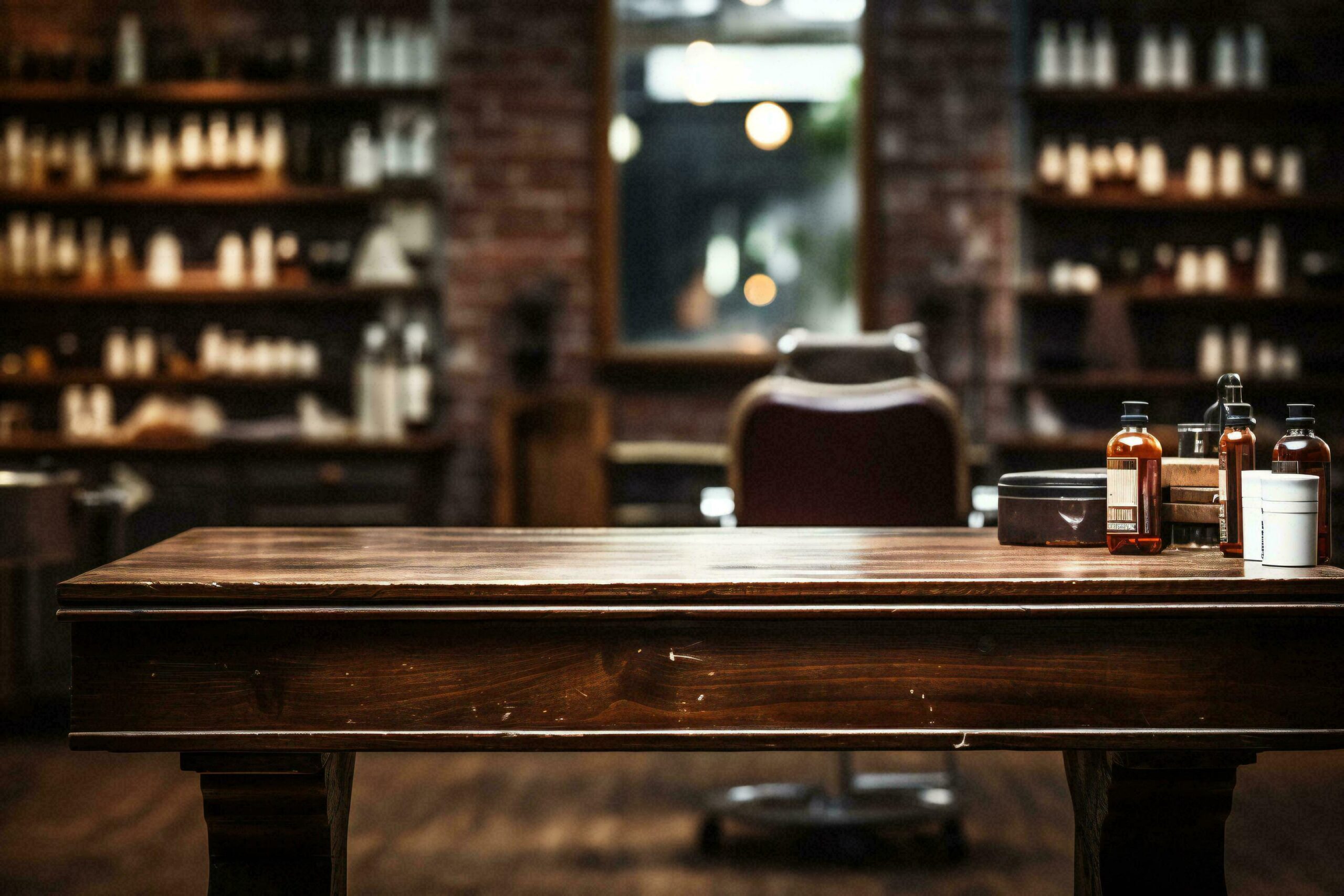 Ai-generated-barbershop-table-with-barber-tools-barbershop-interior-background-free-photo
