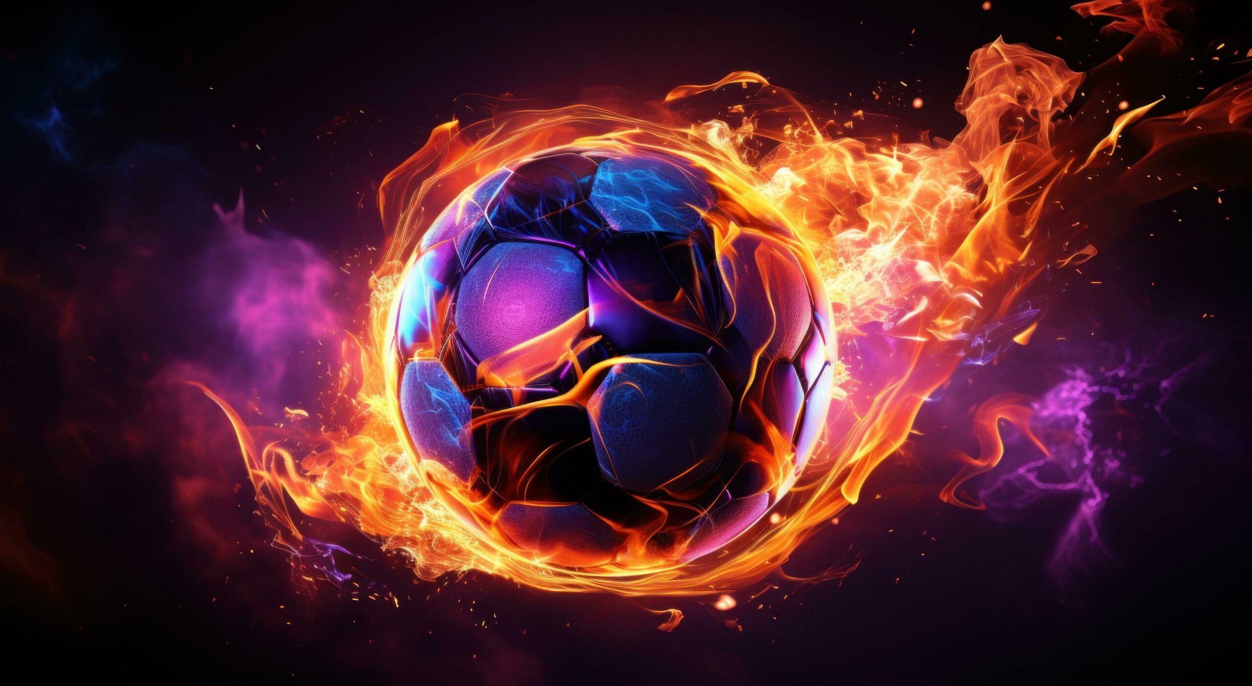Ai-generated-gif-image-of-soccer-ball-with-fire-behind-it-free-photo