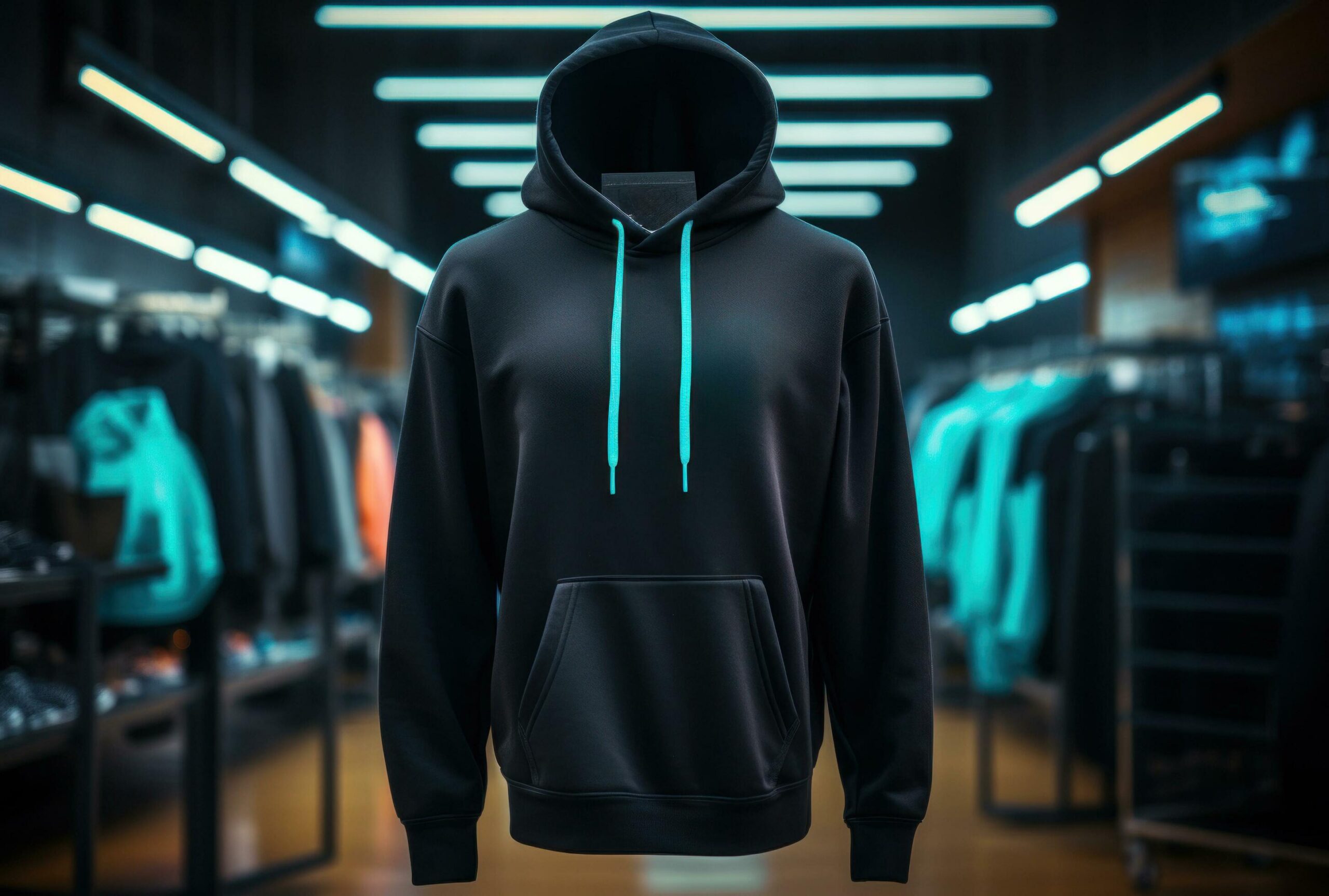 Ai-generated-hoodie-hanging-with-neon-lights-free-photo