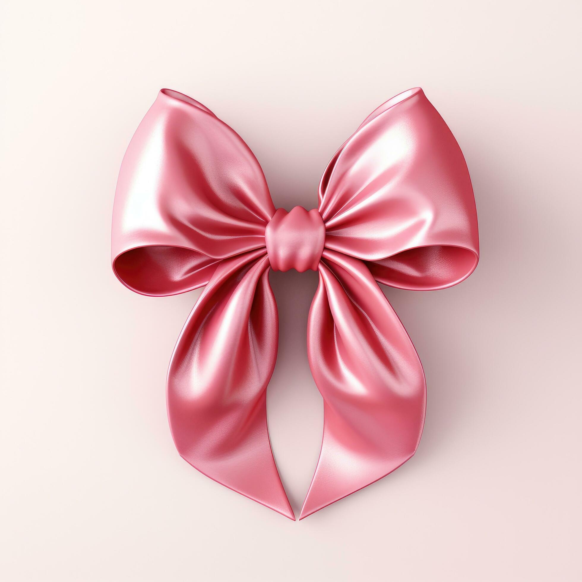 Ai-generated-pink-bow-on-white-background-free-photo