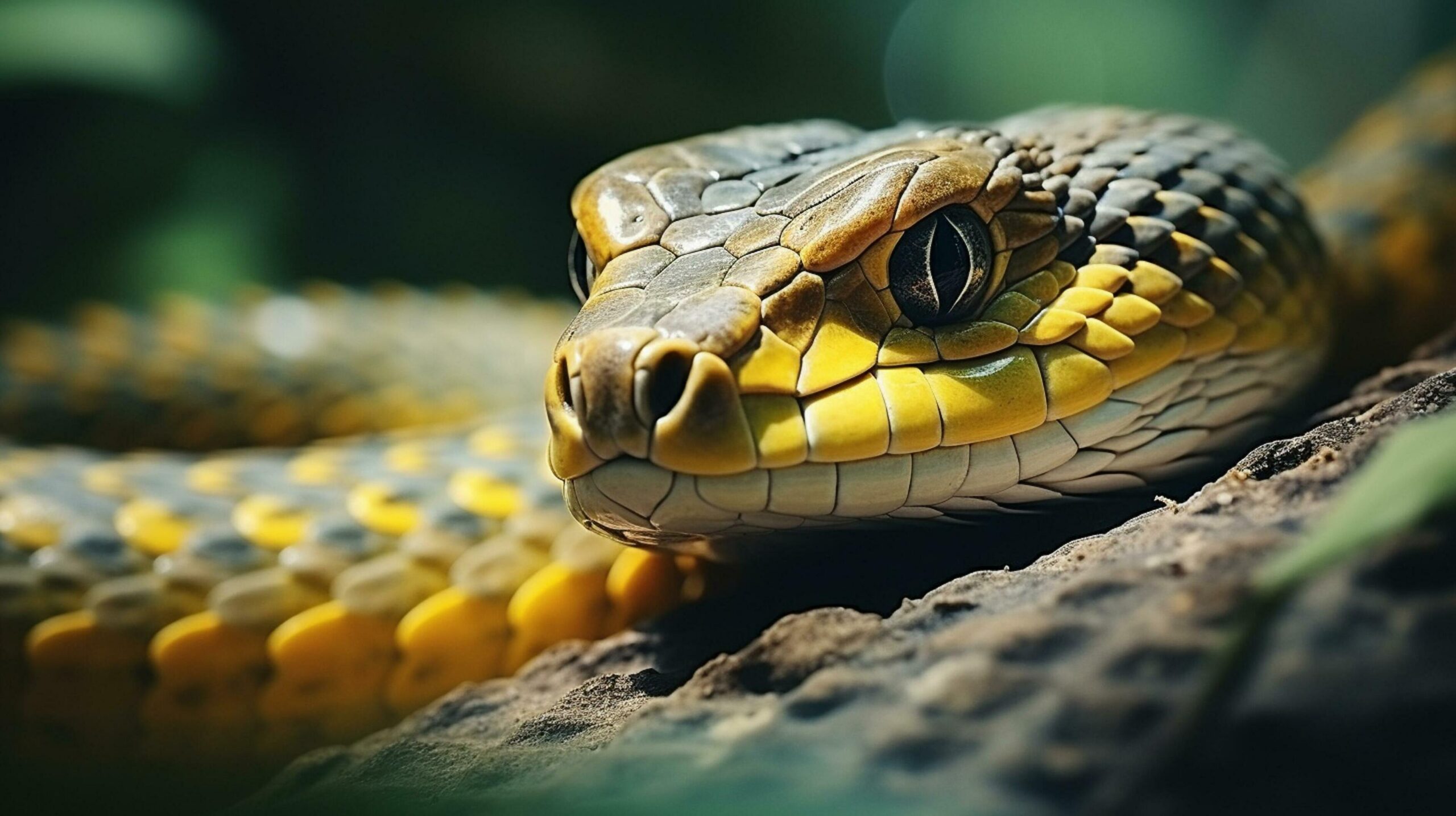 Ai-generated-snake-in-the-grass-free-photo