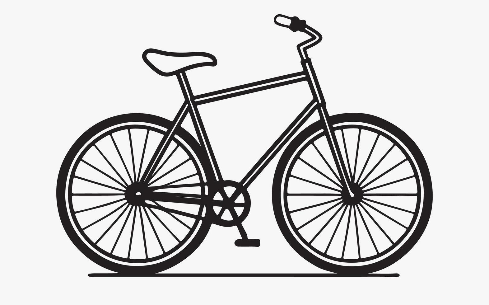 Bicycle-line-art-free-vector