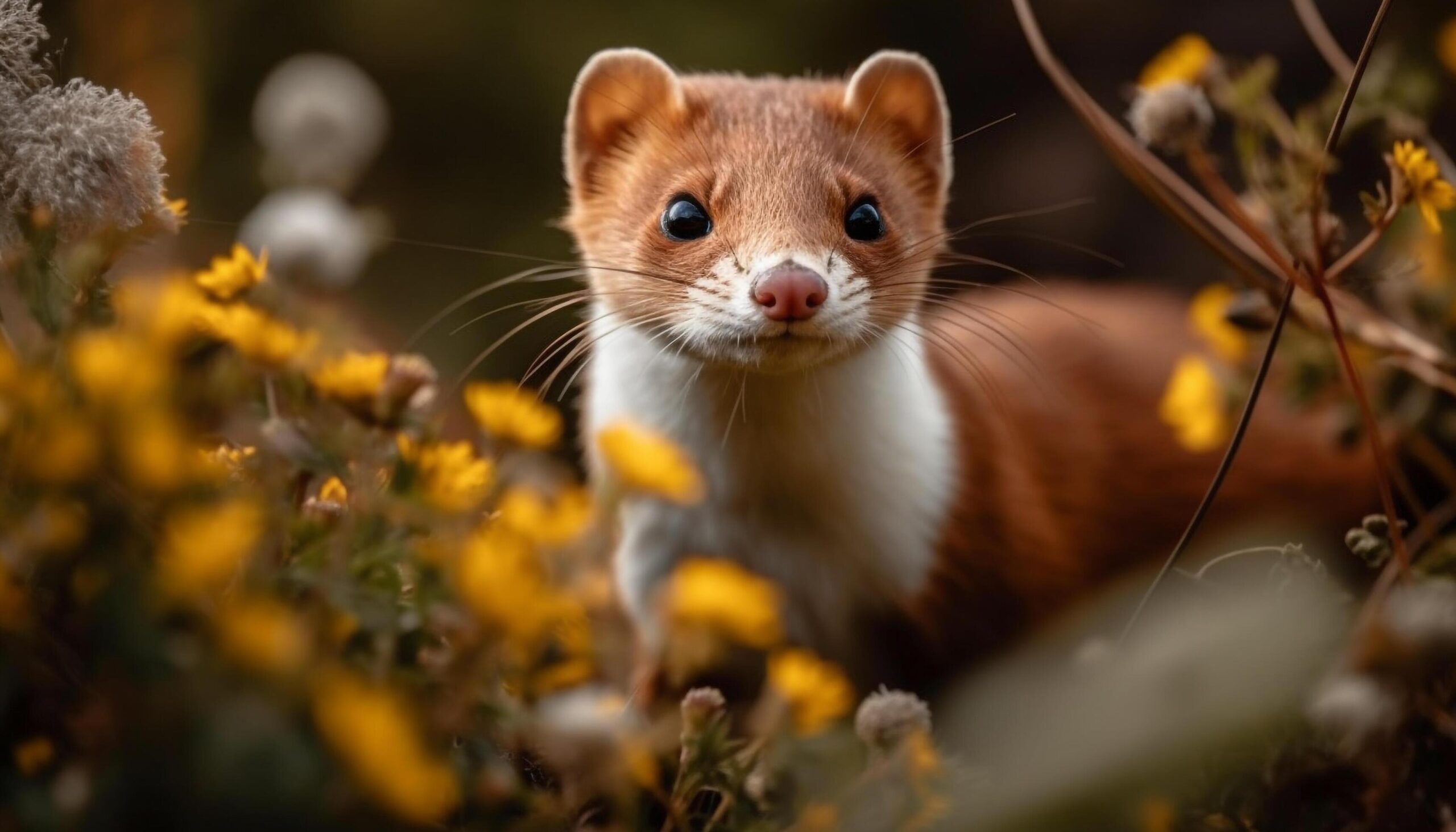 Cute-mammal-small-and-fluffy-sitting-in-green-meadow-generated-by-ai-free-photo