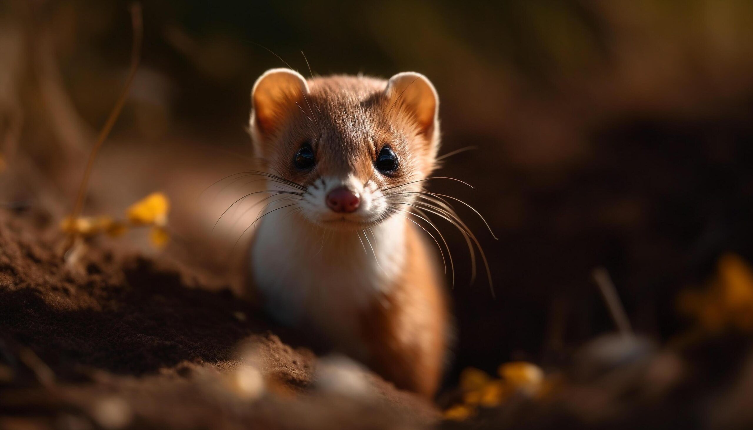 Cute-small-mammal-sitting-on-a-tree-looking-at-camera-generated-by-ai-free-photo