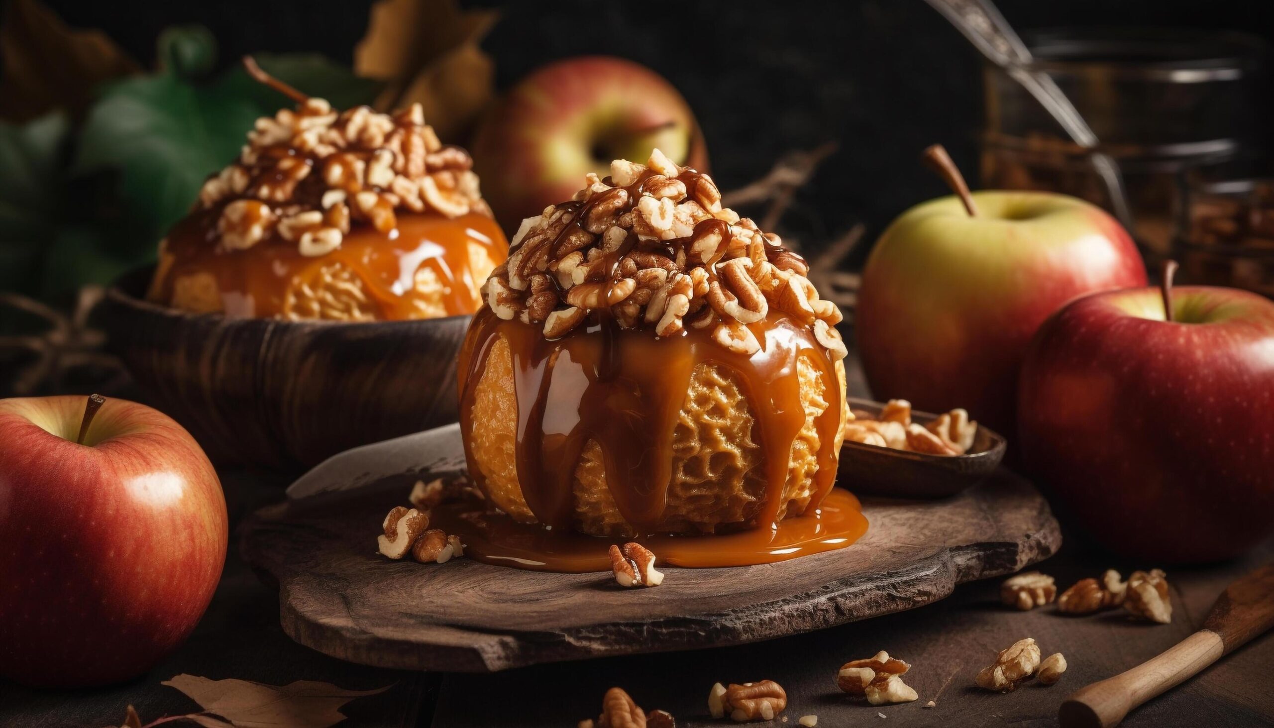 Fresh-apple-pie-on-a-rustic-wooden-table-a-sweet-indulgence-generated-by-ai-free-photo