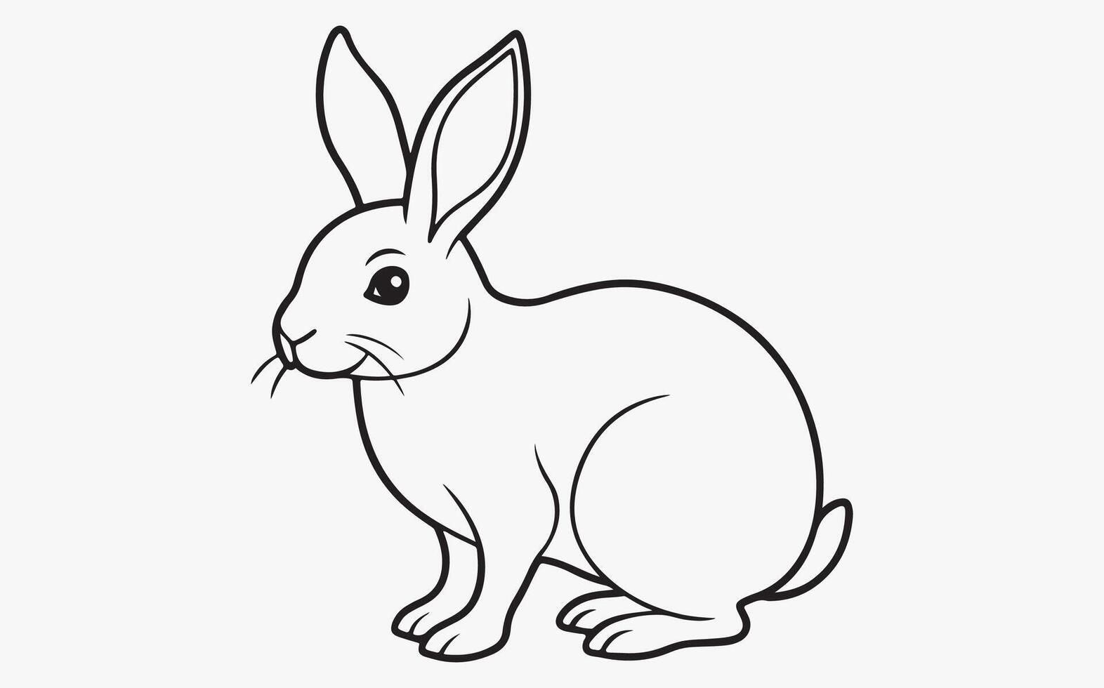 Minimalist-abstract-rabbit-line-drawing-image-clipart-free-vector