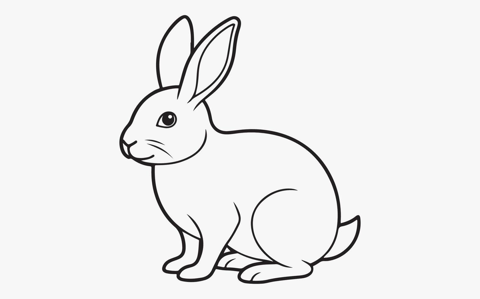 Minimalist-abstract-rabbit-line-drawing-image-clipart-illustration-free-vector