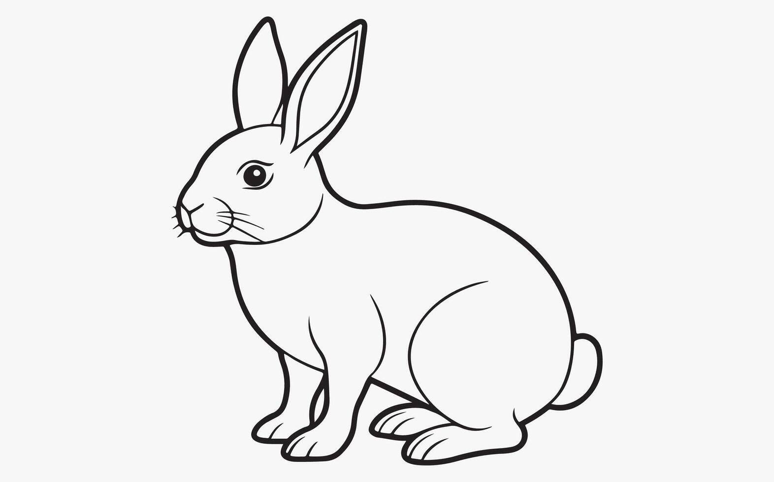 Minimalist-abstract-rabbit-line-drawing-image-free-vector