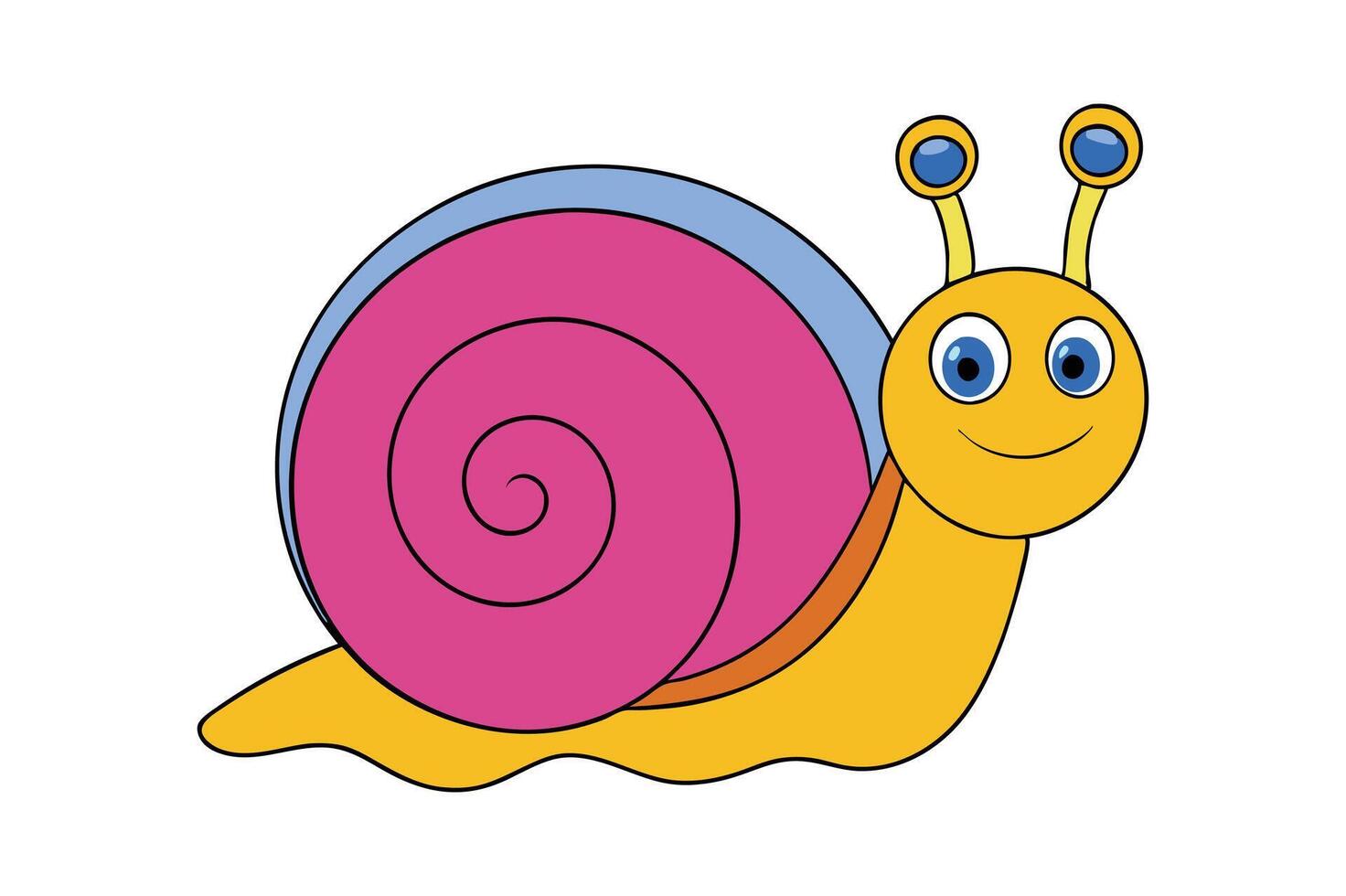 Adorable-snail-in-a-whimsical-world-free-vector