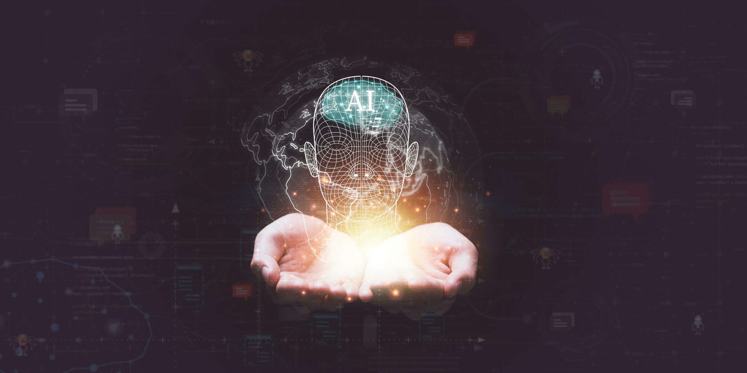 Artificial-intelligence-communication-and-interaction-with-technology-big-data-collection-to-process-results-chatbot-chat-with-ai-future-world-innovation-chat-bot-assistant-robot-application-free-photo