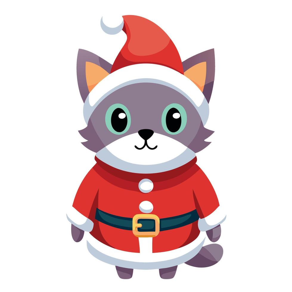 Christmas-cat-with-santa-claus-hat-illustration-generated-by-ia-artificial-intelligence-free-vector