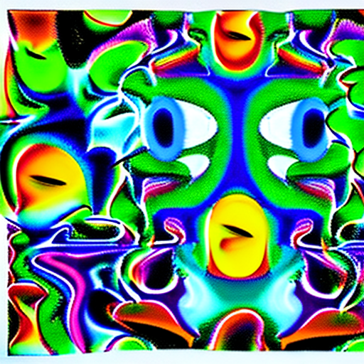 Surrealistic painting of acid trip in the mind of schizophrenic patient. In the style of abstract expressionism. Nightmare mood. Rule of thirds. Strong use of paint. Dripping paint. In the style of psychedelic art. Bold colors. Horror. --v 6. 0 --chaos 100 --weird 2000 --s 1000 --ar 4:7 - upscaled (creative)