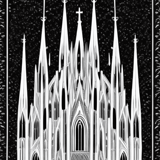 Cathedral cologne sign simple black and white adobe illustrator