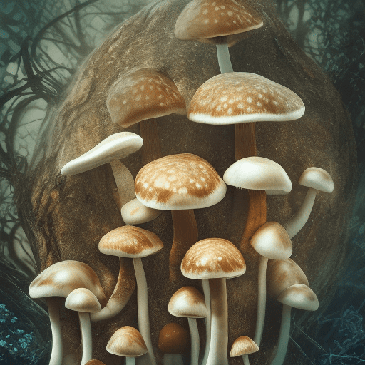 A ppsychedelic icture of a mushroom, , the composition, color, and cinematic expression are cecily mary barker, clean and natural background:
