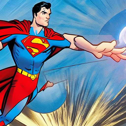 Superman charging energy from sun