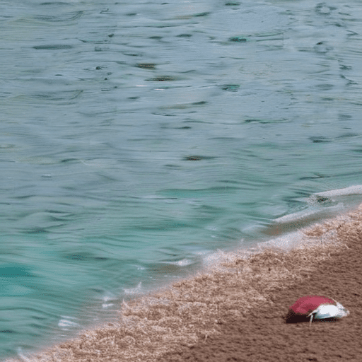 Image of a natural beach created with pieces of fabric