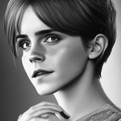 Photo of emma watson with pixie haircut, full body, high detail, 8k