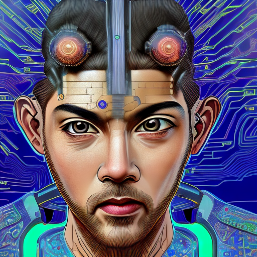 The ancient greeks meet cyberpunk, close up of a rebellious philosopher from zhou dynasty, electric blue hair, in circuit-patterned attire, naoki urasawa-inspired by stefan sagmeister combined with metallic, futuristic patterns --niji 5 --q 2 --v 5. 1 --ar 9:16