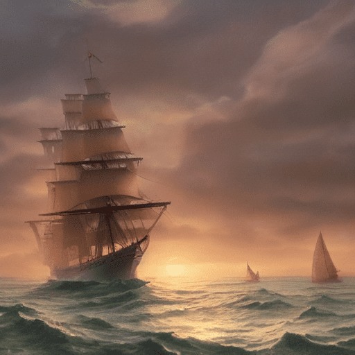Photo of a ultra realistic sailing ship, dramatic light, pale sunrise, cinematic lighting, battered, low angle, trending on artstation, 4k, hyper realistic, focused, extreme details, unreal engine 5, cinematic, masterpiece, art by studio ghibli, intricate artwork by john william turner surreal and similar to salvador dali's painting