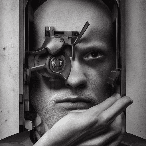 Techno dark cover album design, something which is making thinking to soak up hyper realism, high detail, octane render, 8k