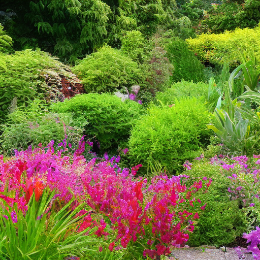 Several plants in a garden
