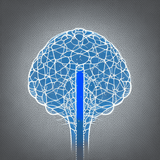 Create a simple and clean pictorial logo for 'diaco' on a white studio background, featuring a stylized brain shape with interconnected lines and dots that form an abstract network, symbolizing ai connectivity and data flow. The logo will utilize a limited palette of deep blue and silver hues to convey innovation and sophistication, with a focus on simplicity and elegance