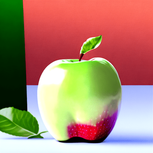 Foreground: apple background: white style: realistic