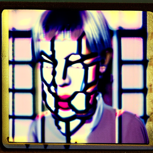 Japanese girl, 18-21 years old, white hair, high-quality photo portrait, shot on a polaroid camera, double eyelid --ar 34:65 --style raw