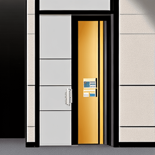 Lift doors opening onto a lobby