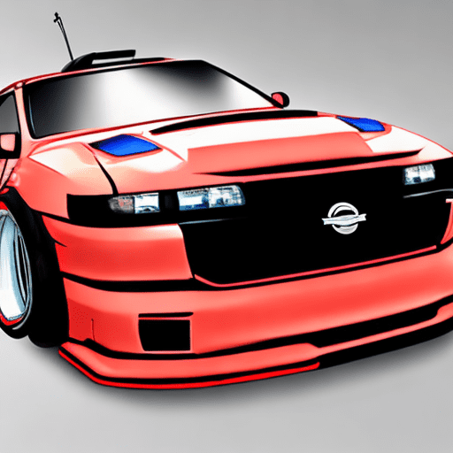 Make a minimalist car with itasha vinyl with a pronounced letter y for the avatar of the drift server project. The car should be a nissan silvia s15 with istasha vinyl