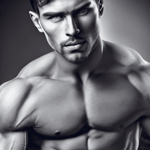 Hyper-realistic portrait of a handsome, muscular man with striking dark, wavy hair and piercing blue eyes, handsome, rugged, close up hyper realistic portrait of a handsome man, piercing blue eyes, thick black hair, strong, chiselled features and stands tall about 6'2", thick black hair, piercing blue eyes most distinctive feature, studio lighting, detailed skin, ultra realistic, bokeh, sharp features, the lighting highlights the natural texture of his skin and his athletic physique, while the soft, neutral background draws focus to his intense gaze and tousled hair. 3k, high resolution, masterpiece negative prompt cartoon, 3d, disfigured, bad art, deformed, poorly drawn, extra limbs, close up, b&w, weird colors, blurry, watermark