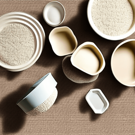 Tupperware bowls on creme carpet