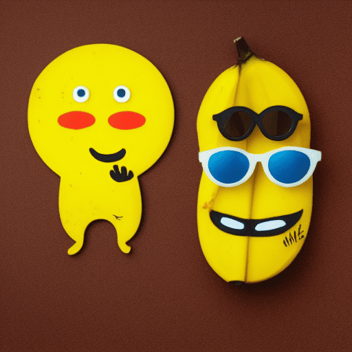 A meme coin concept called "bananabuck" featuring a cartoon-style banana character. The banana is wearing sunglasses and has a big smile, with a funny and relaxed appearance. The dominant colors are golden yellow and shades of brown for the background, with small texture details reminiscent of a banana peel. The background is kept simple to highlight the banana character and reinforce the humorous side of the coin.